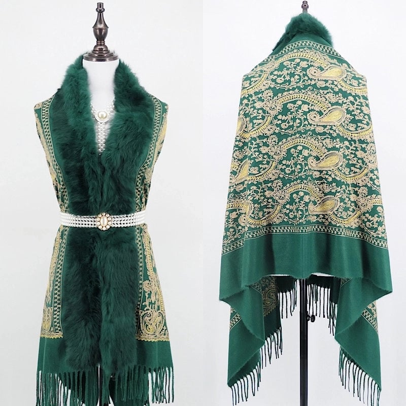 Women's Ethnic Style Flower Imitation Cashmere Tassel Shawl