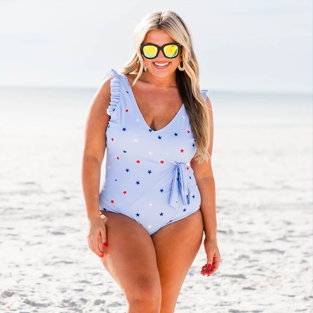 Beach Bliss Swimsuit. Blue Star