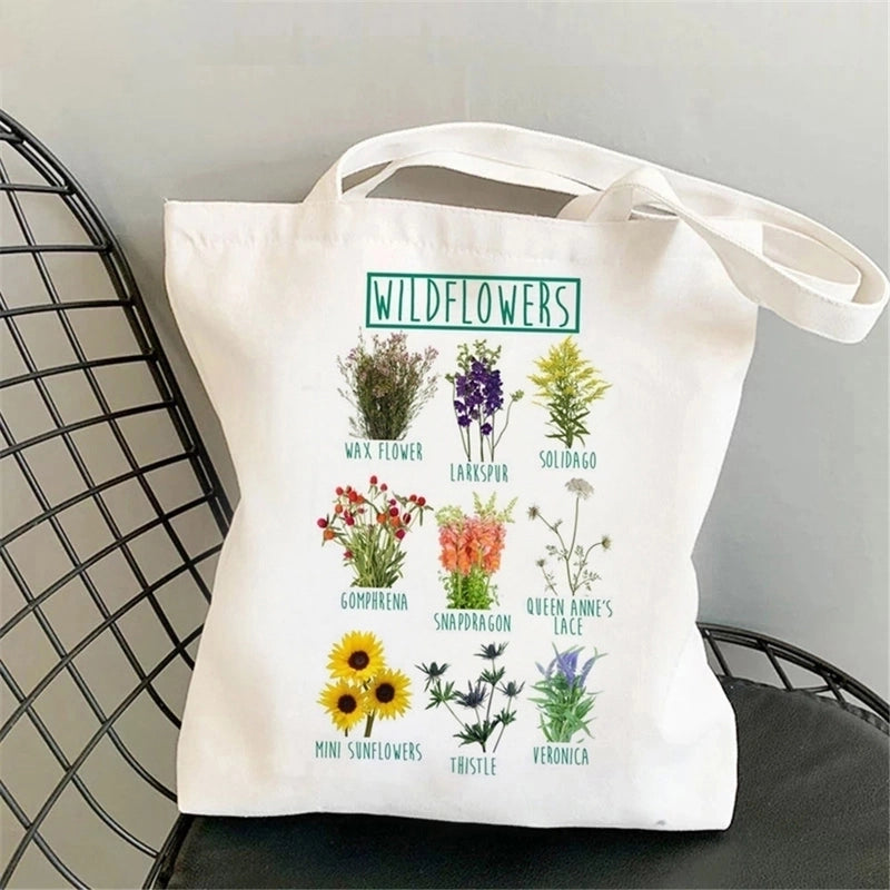 Women's Minimalist Flower Shopping Bags