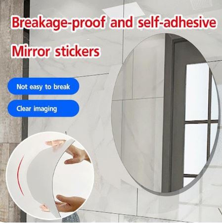 Mega Sale Offer - Shatterproof. Flexible. Stylish and Self Adhesive Oval Shape Mirror Sticker Rs 799