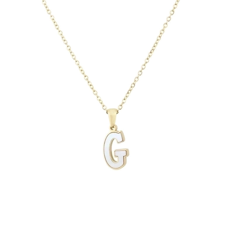 304 Stainless Steel Titanium Steel 18K Gold Plated Minimalist Plating Inlaid Shell Letter Shell