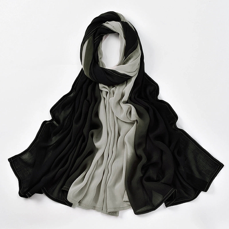 Women's Minimalist Color Block Rayon Printing Kerchief