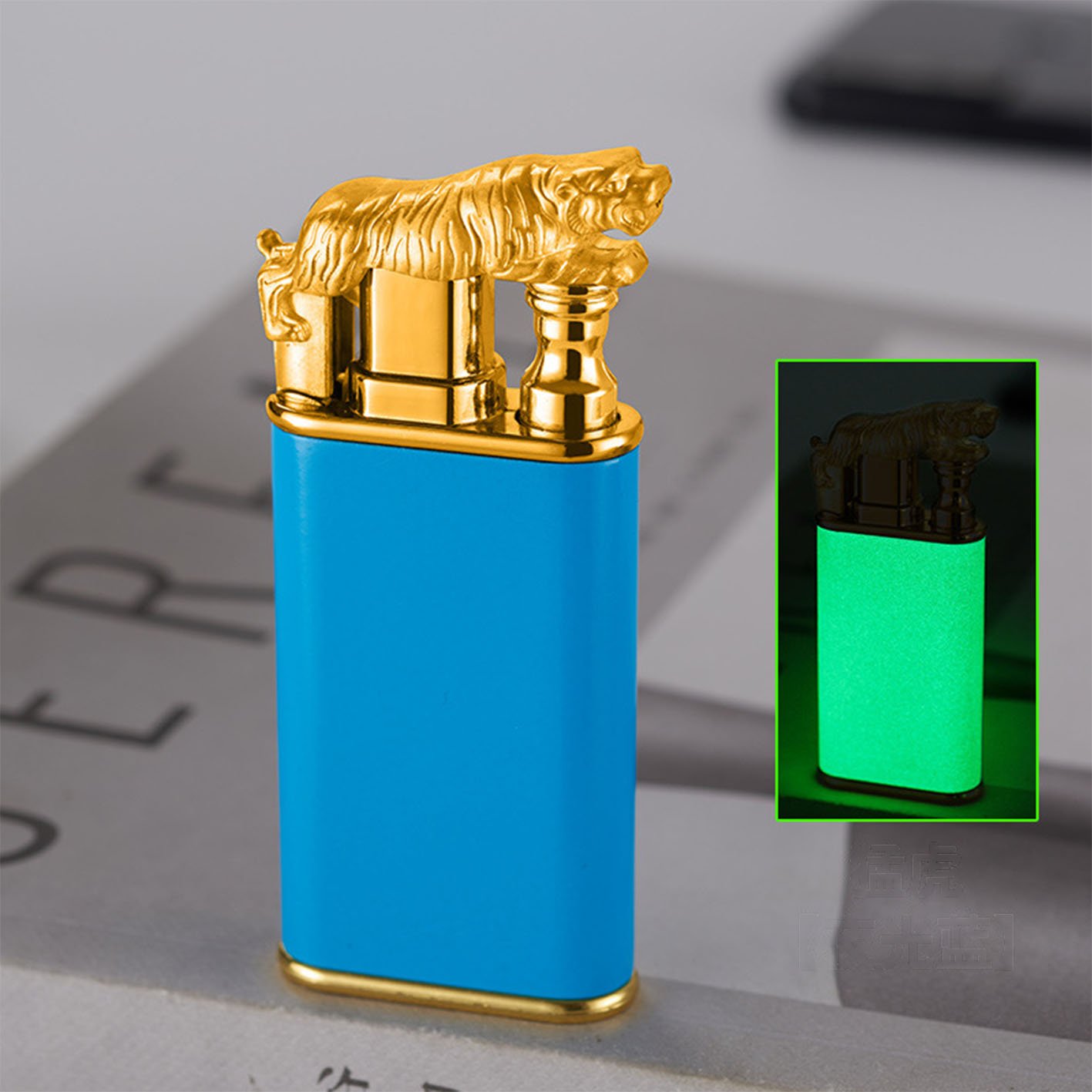 Double fire switch direct punch metal lighter