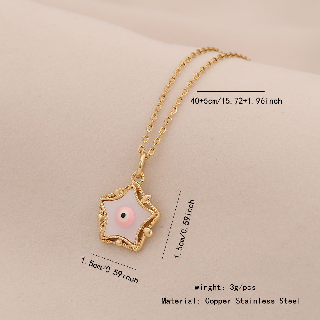 Dripping Oil Eye Pendant Necklace Personalized Stainless Steel Necklace N1516