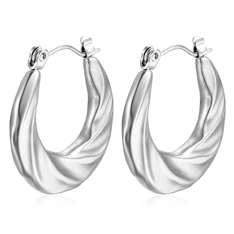 1 Pair Minimalist Classic Style Solid Color Plating 201 Stainless Steel 18K Gold Plated Earrings