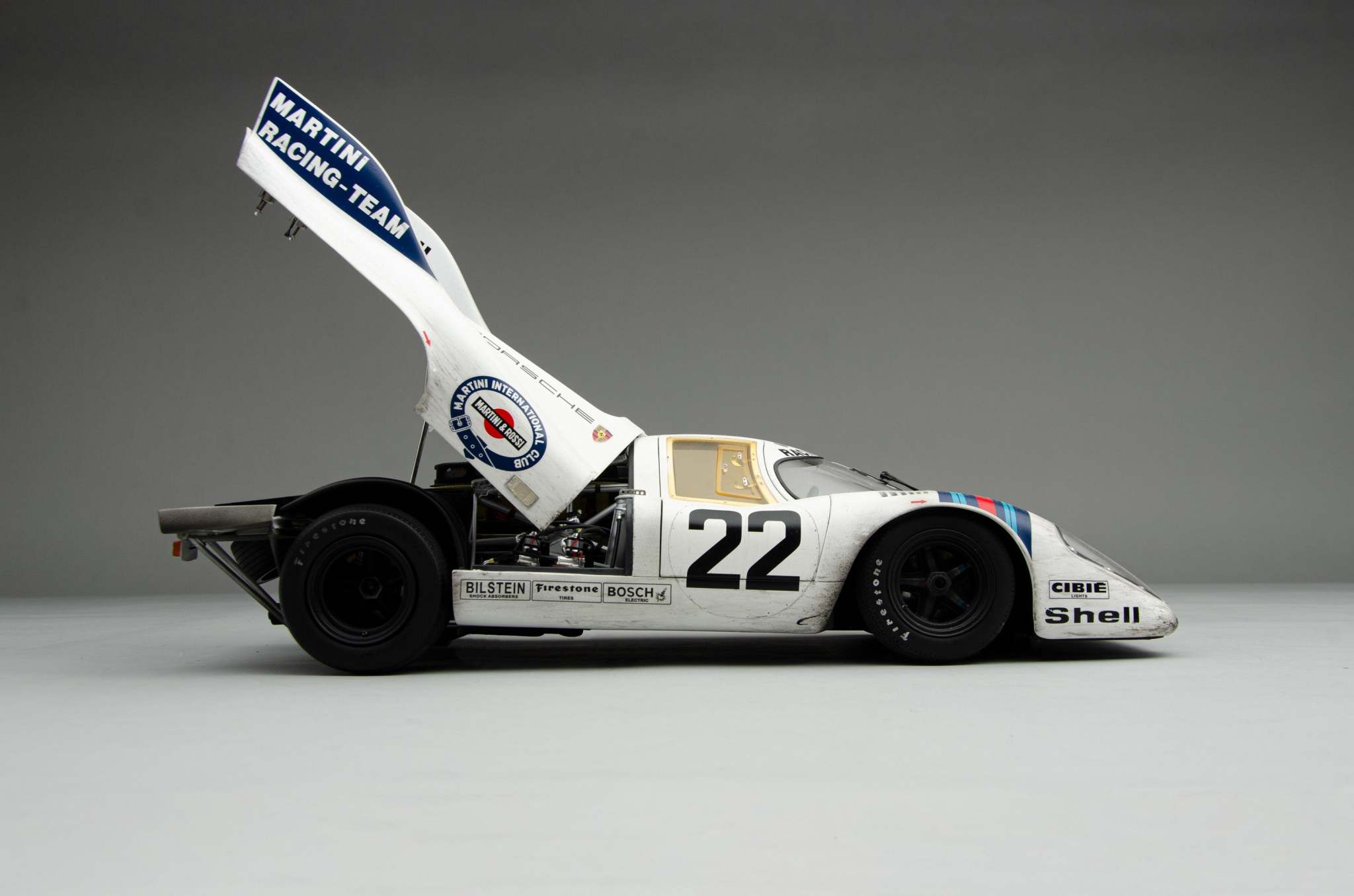 Porsche 917 KH - Ganador de Le Mans 1971 - Decoración Martini - Carrera desgastada