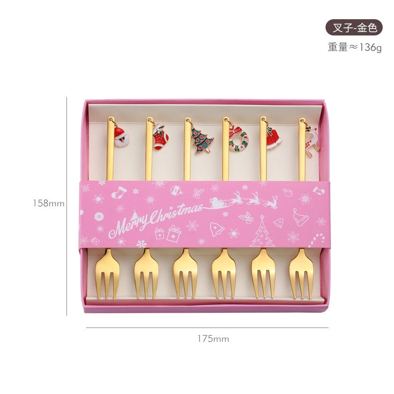 Christmas Cute Solid Color Stainless Steel Spoon 1 Piece 1 Set