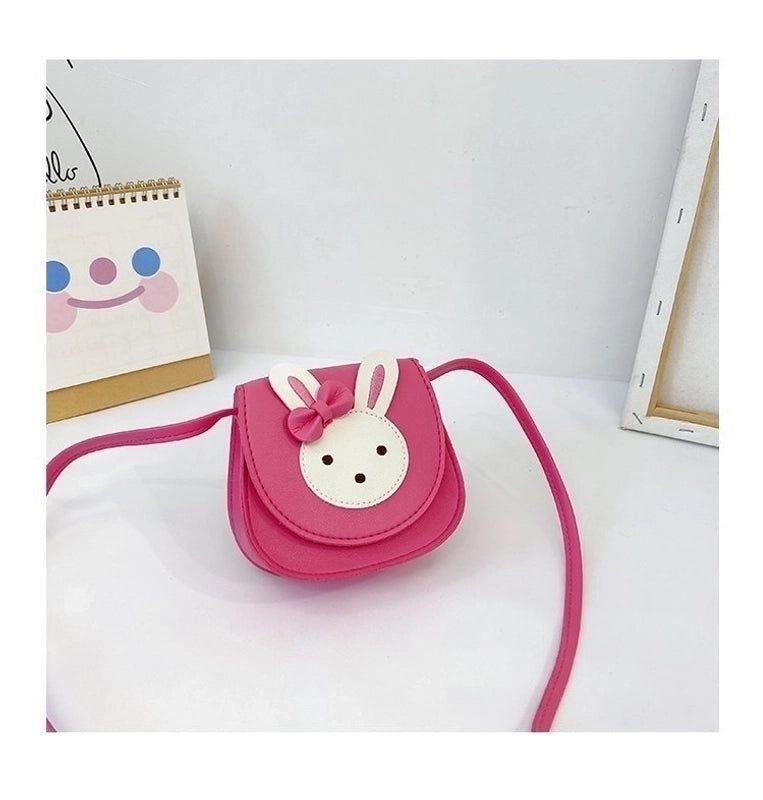 Girl's Small Pu Leather Rabbit Cute Square Magnetic Buckle Crossbody Bag
