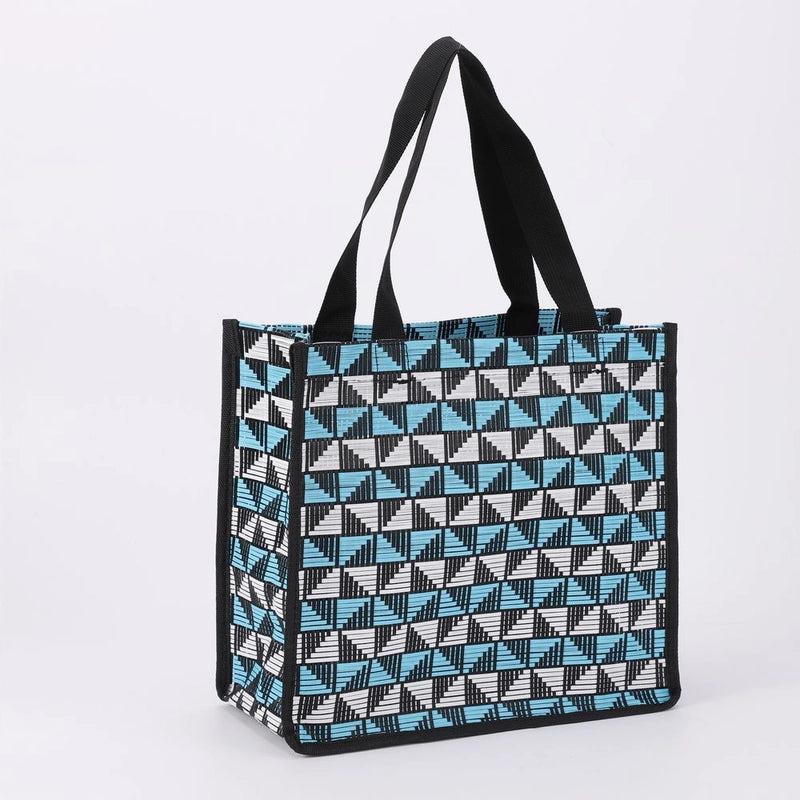 Women's PET PVC Geometric Argyle Classic Style Square Open Shoulder Bag Tote Bag