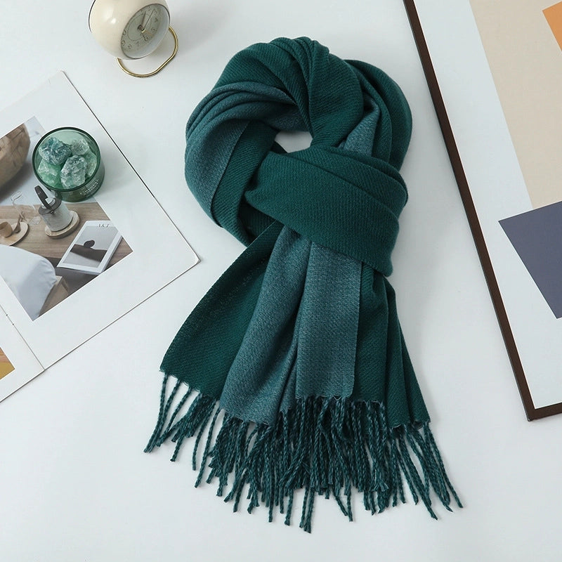 Cashmere Scarf Women's Winter Hot Imitation Cashmere Scarf Men's Shawl  Thickened Double-sided Wool Scarf