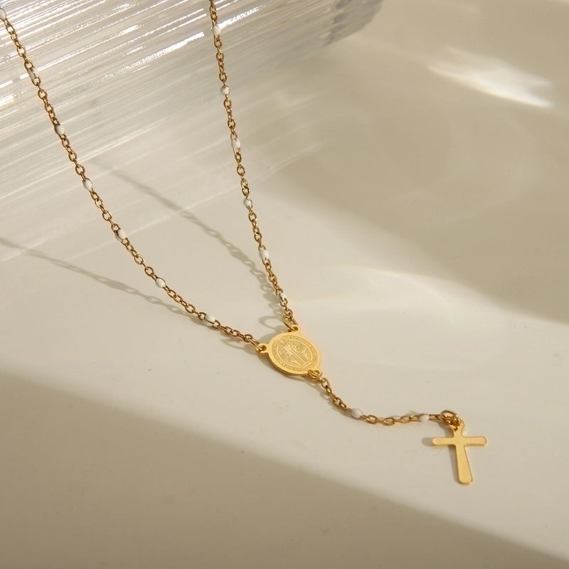 3 Pieces Elegant Ethnic Style Portrait Stainless Steel 203L 18K Gold Plated Enamel Necklace