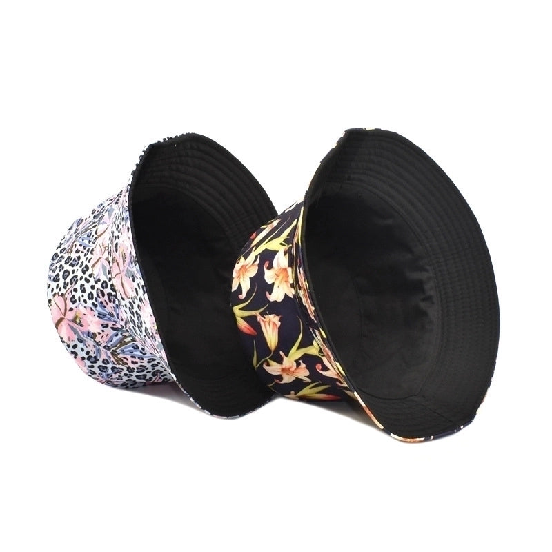 Unisex Basic Flower Wide Eaves Bucket Hat