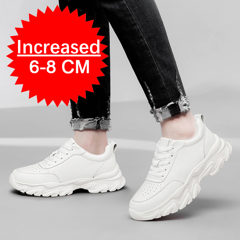 Increasing Men Sneakers Elevator Shoes Inner Height Increasing 8CM Tennis Men Sports Heighten Increased High Quality Big Size 46