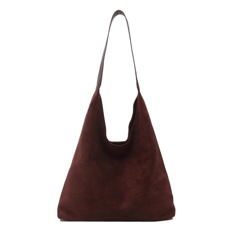 Women's Medium Suede Solid Color Streetwear Square Magnetic Buckle Shoulder Bag Underarm Bag