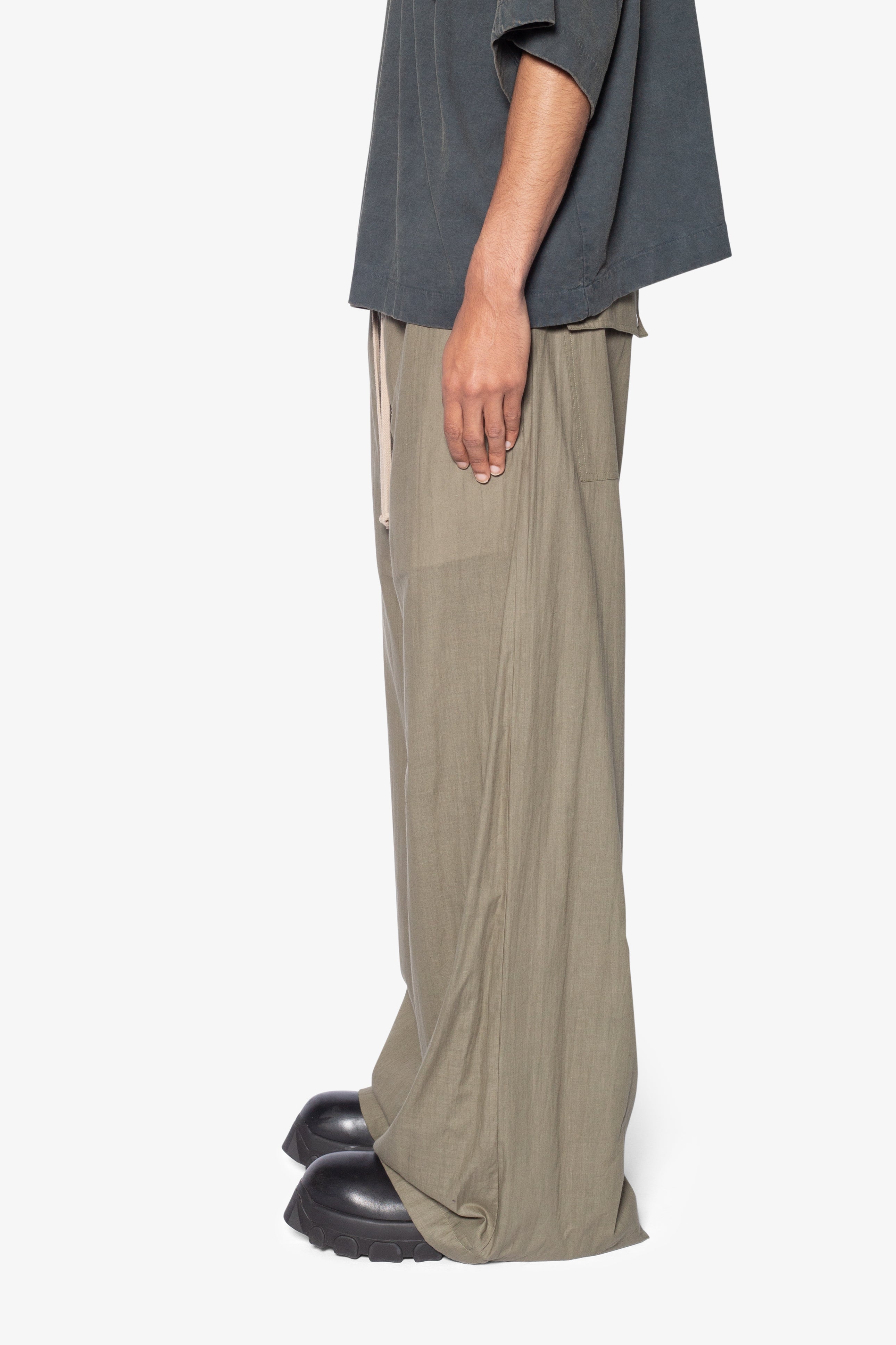 Gauze Layered Rave Pants - Olive