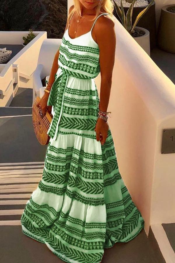 Geometric Printed Maxi Dress (2 Colors)