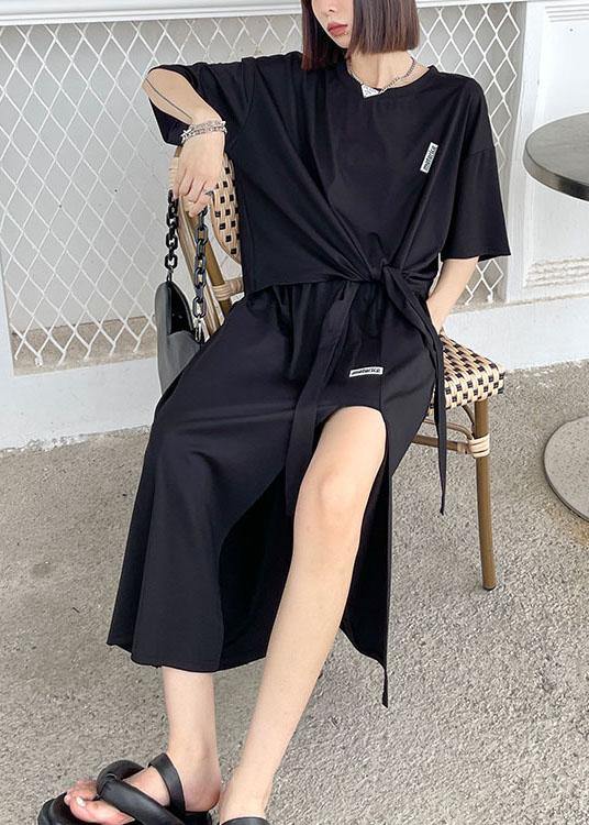 2021 Black Short Top High Waist Slim Skirt Two Piece Set