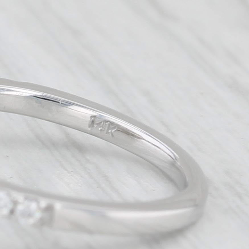 1.14ctw Round Diamond Halo Engagement Ring 14k White Gold Size 5 GIA