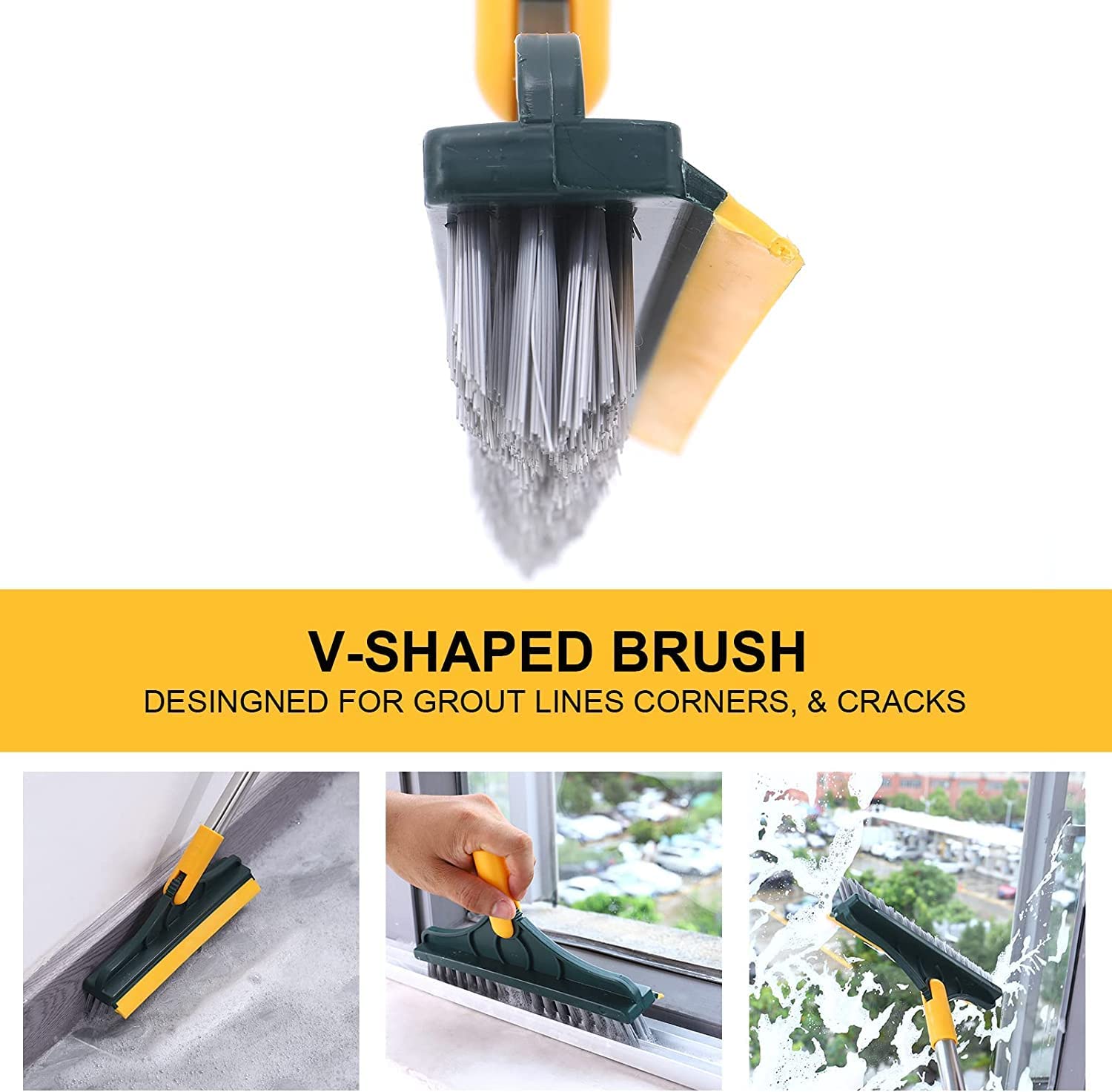 Floor Brush With Wiper . Floor Cleaning Brush