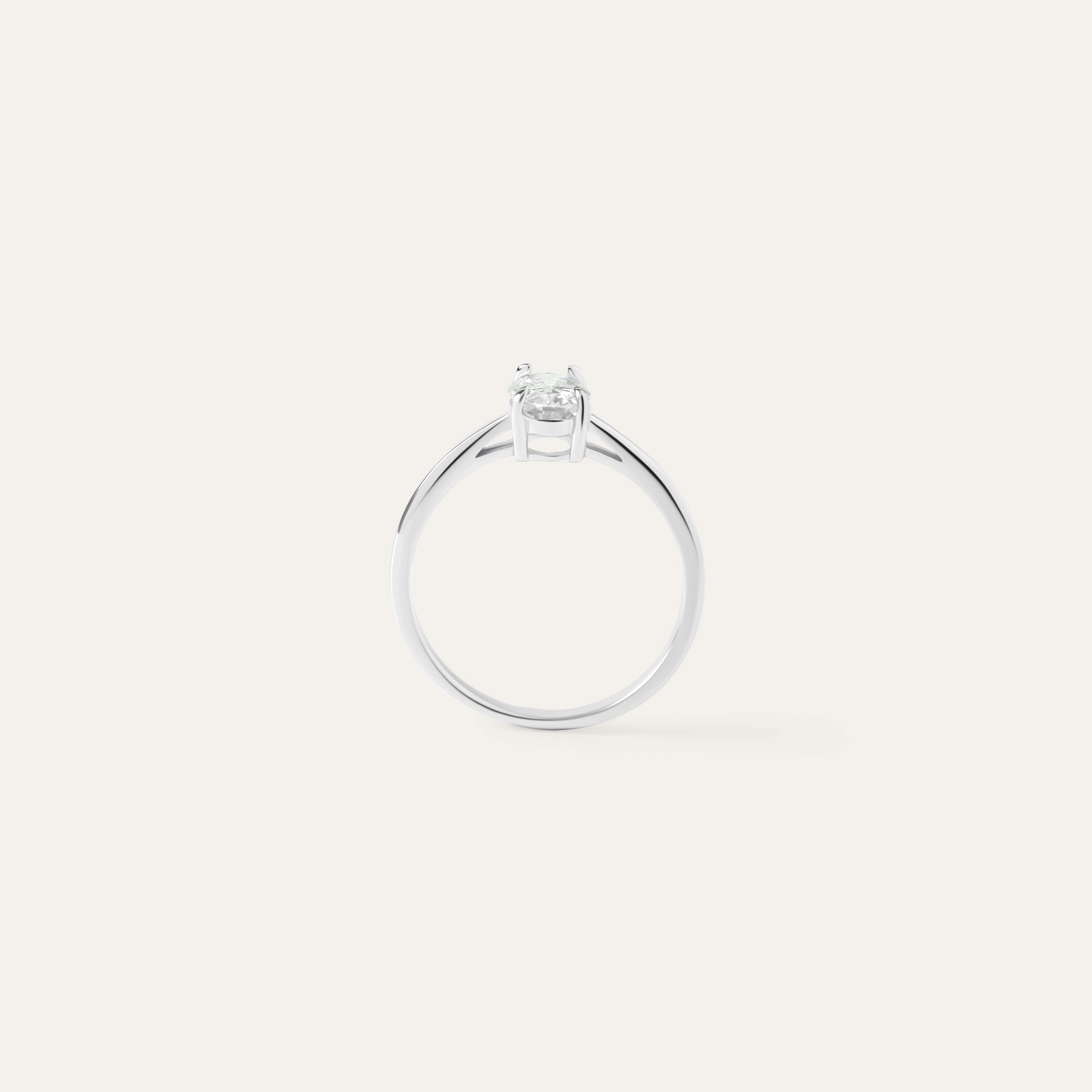 Livia 1.0ct Moissanite Ring (925 Sterling Silver. Size 4)