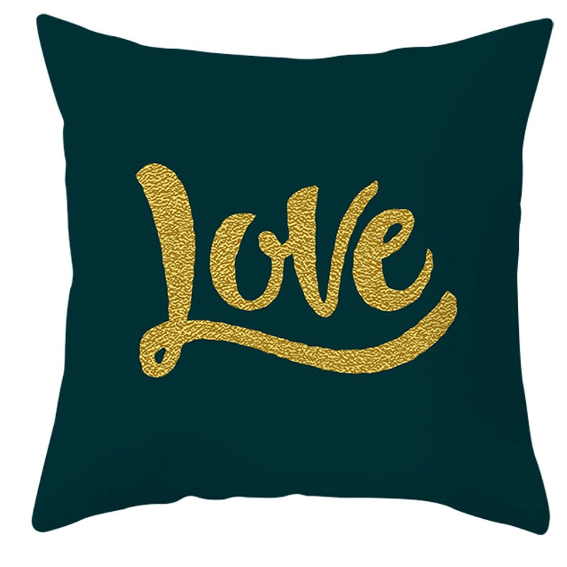 Minimalist Letter Polyester Pillow Cases Couch & Sofa Decor