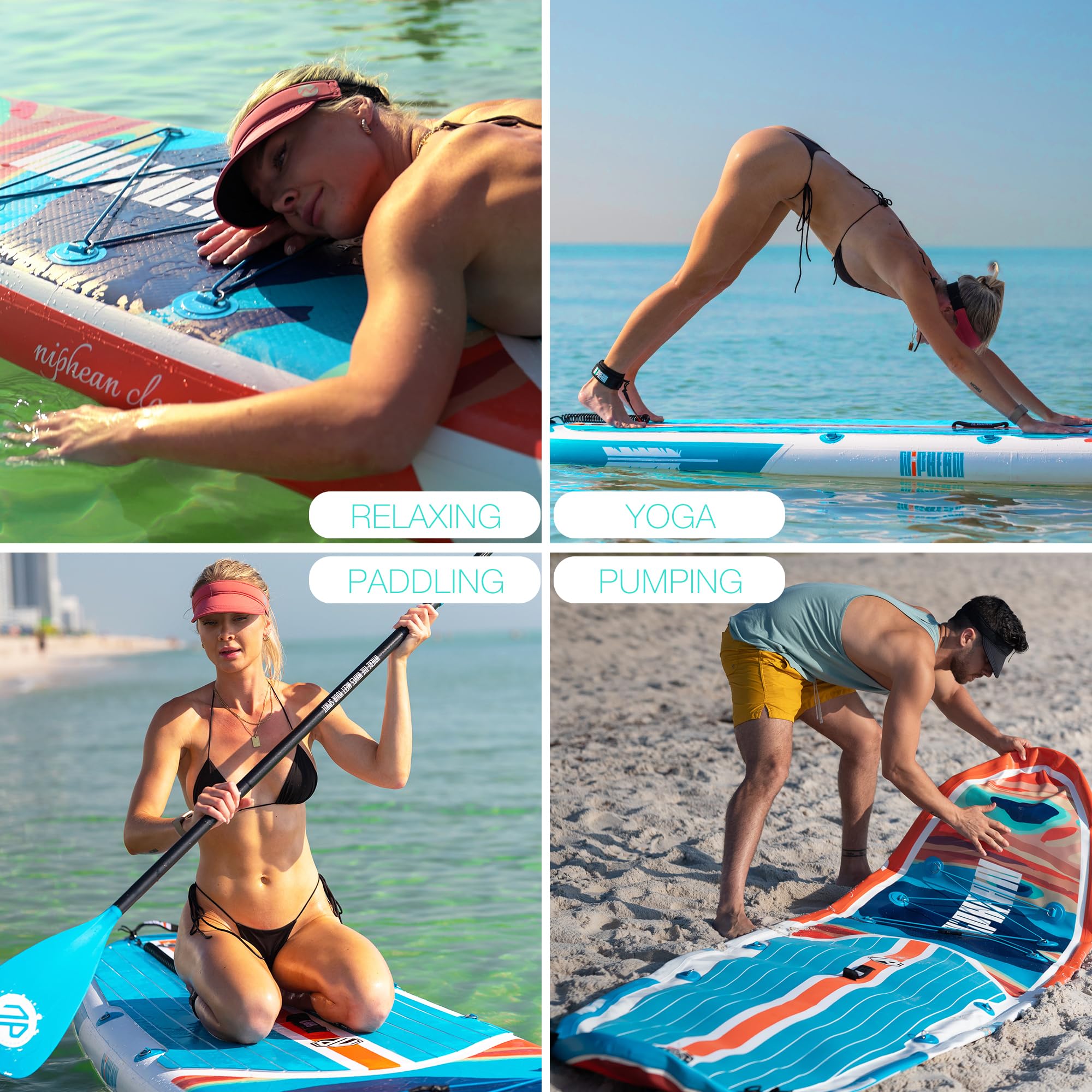 Inflatable Stand Up Paddle Board with SUP Accessories, Non-Slip EVA Deck, 10'6 Inch Inflatable Paddle Board