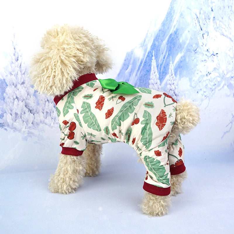 Casual Polyester Valentine'S Day Cherry Strawberry Pet Clothing