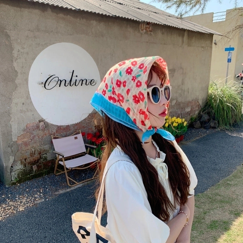 Women's Sweet Pastoral Flower Polyester Printing Bandanas