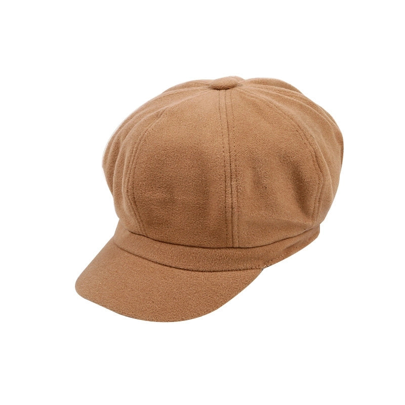 Hat Women's Autumn And Winter British Retro Painter Octagonal Hat Japanese Internet Celebrity Versatile Korean Style Street Fashion Peaked Beret