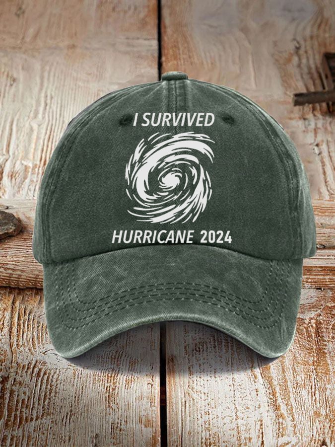 'I Survived Hurricane 2024' print hat