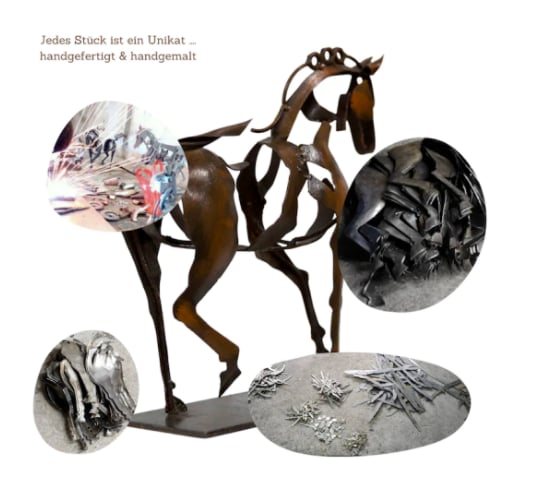 New Horse Sculpture Adonis – Quality Handmade from Metal. Abstract but Modern and Realistic Art