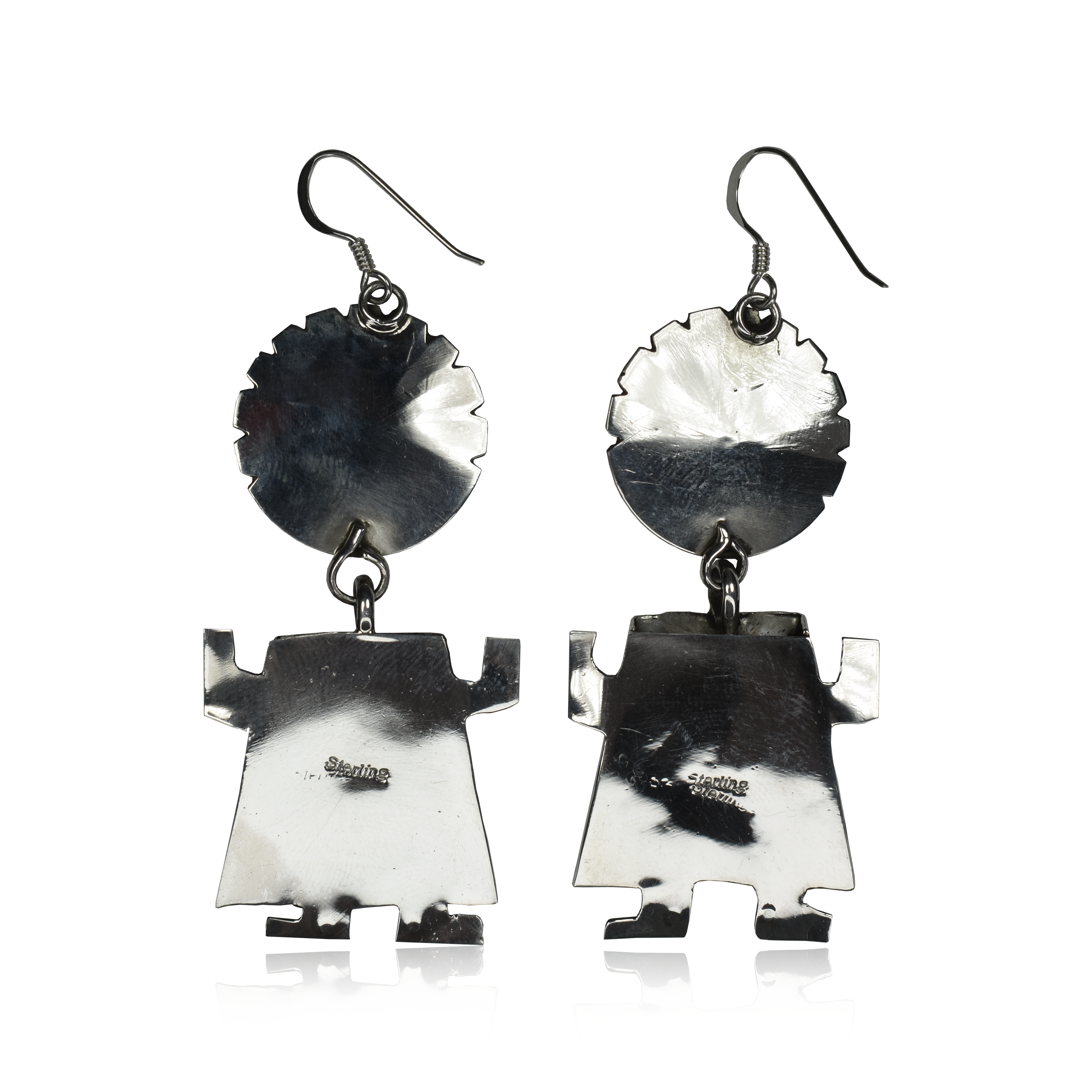 Articulated Sunface Kachina Earrings