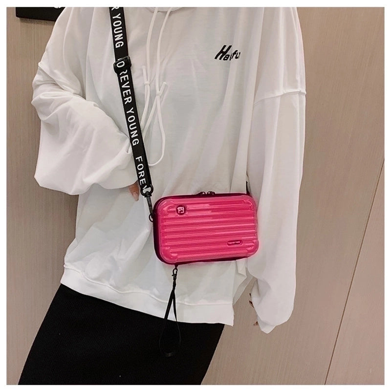 Women's Mini Pvc Solid Color Streetwear Square Zipper Crossbody Bag