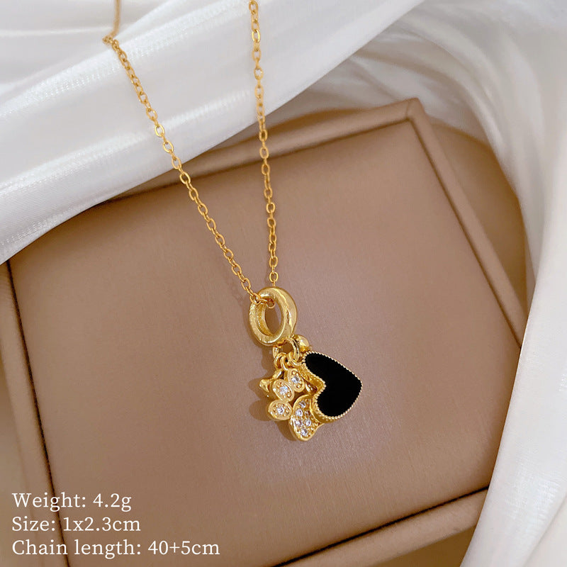 Copper Micro-Inlaid Necklace For Women Copper Micro-Inlaid Real Gold Electroplating Simple Ins Exquisite Clavicle Chain Neck Chain