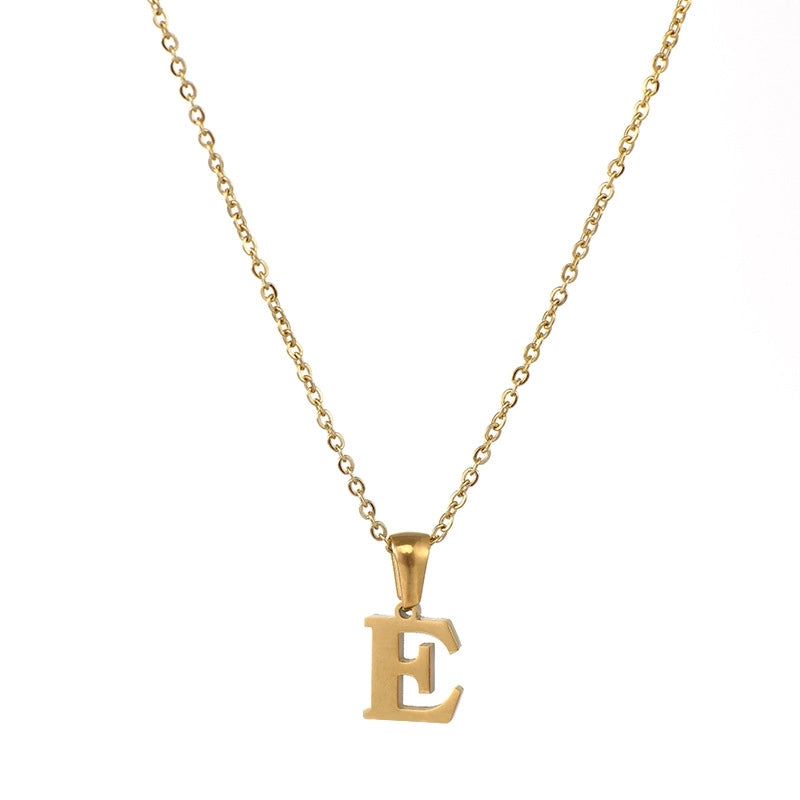 Minimalist Letter Stainless Steel Plating Pendant Necklace