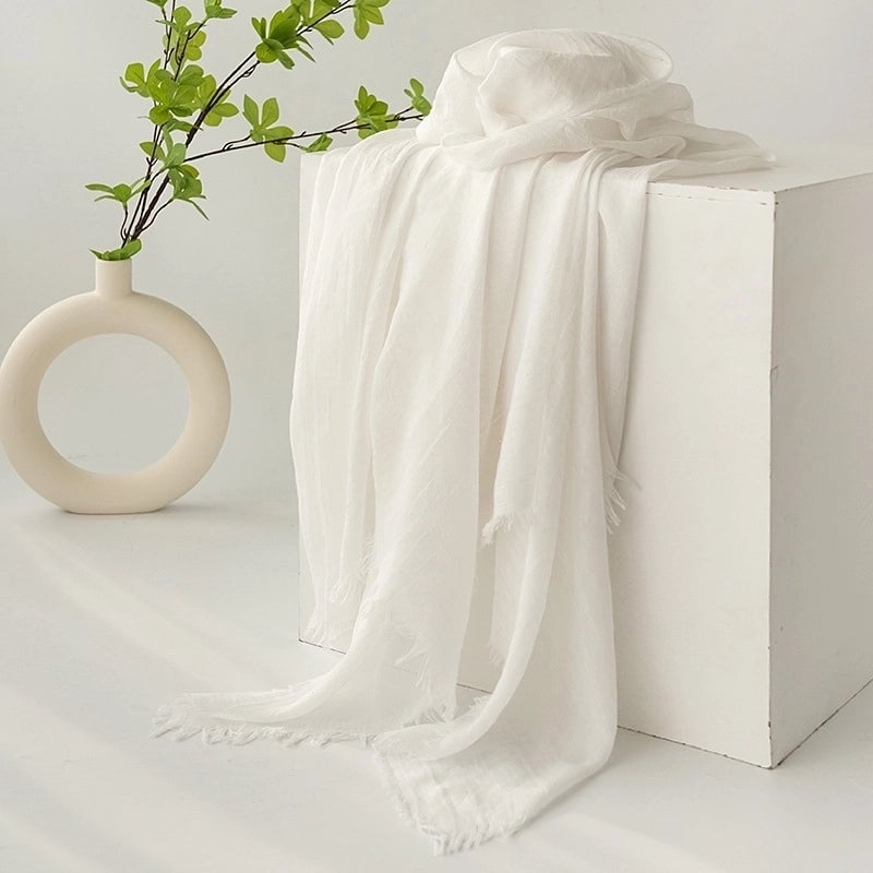 Women's Minimalist Solid Color Polyester Silk Scarf