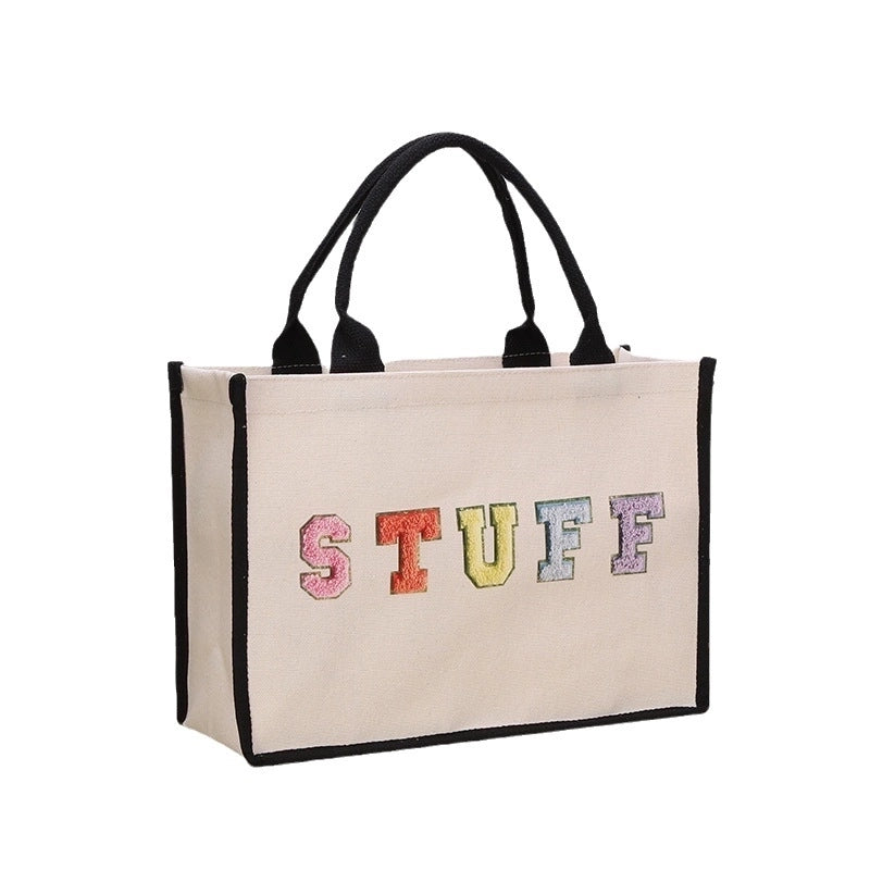 Women's Cute Letter Canvas Shopping Bags