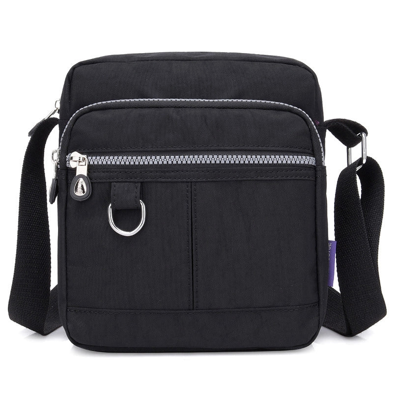 Women's Medium Nylon Solid Color Classic Style Square Zipper Shoulder Bag