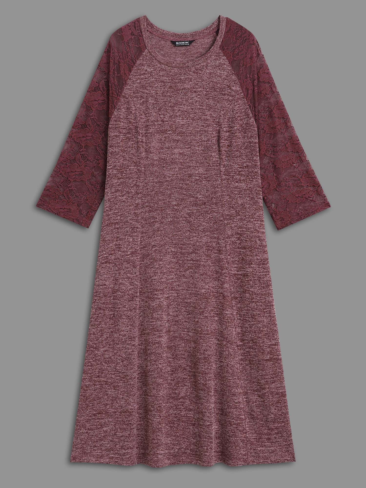 Heather Lace Patchwork Mesh Midi Dress