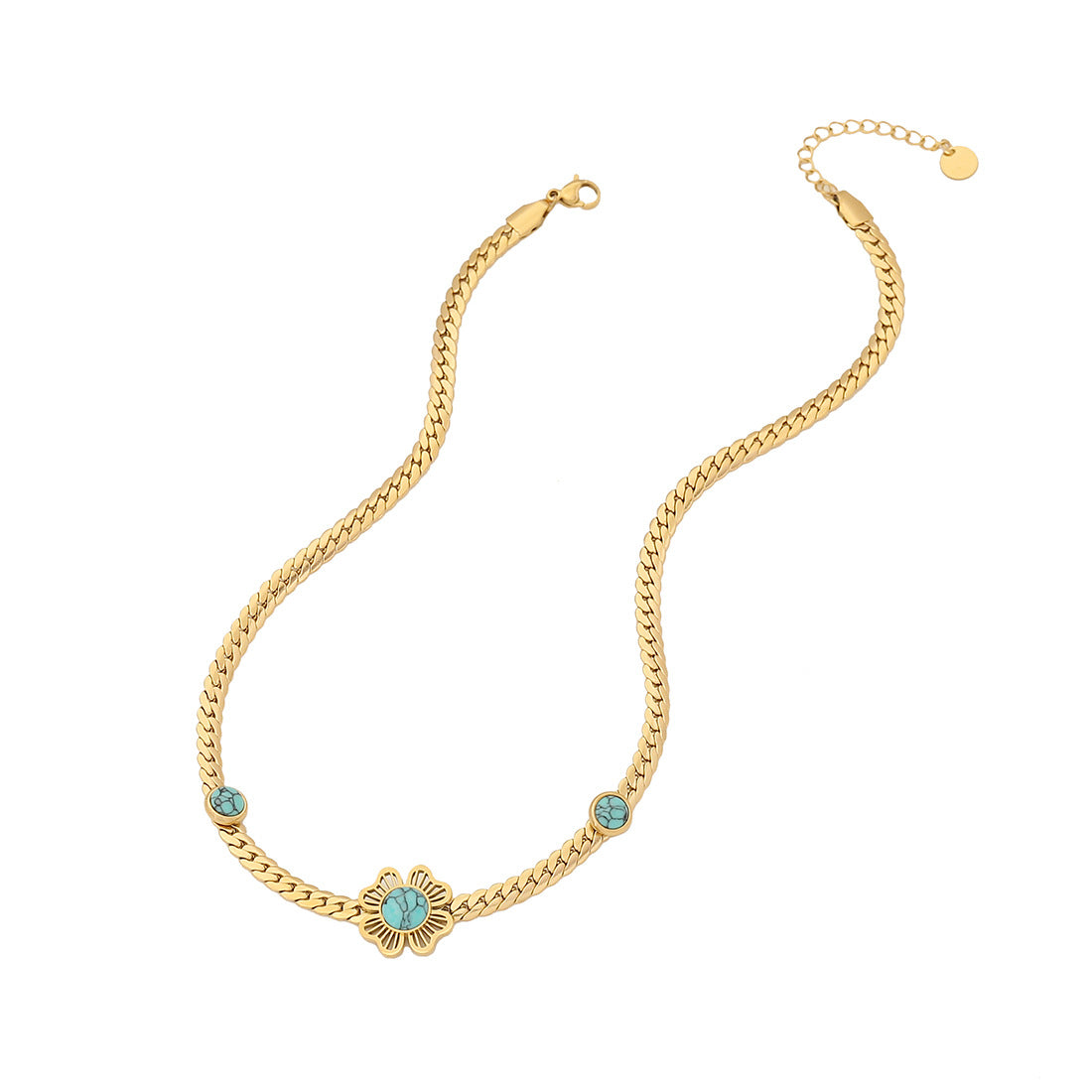 Fashion Flower Stainless Steel Electroplating Necklaces