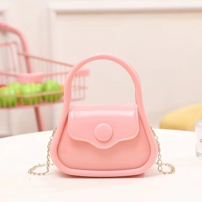 Women's Pvc Solid Color Cute Shell Flip Cover Jelly Bag