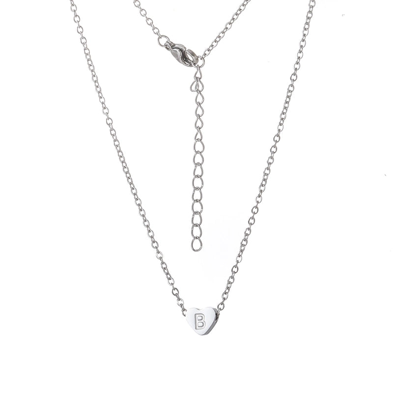 Stainless Steel Titanium Steel 18K Gold Plated Minimalist Letter Heart Shape None Pendant Necklace