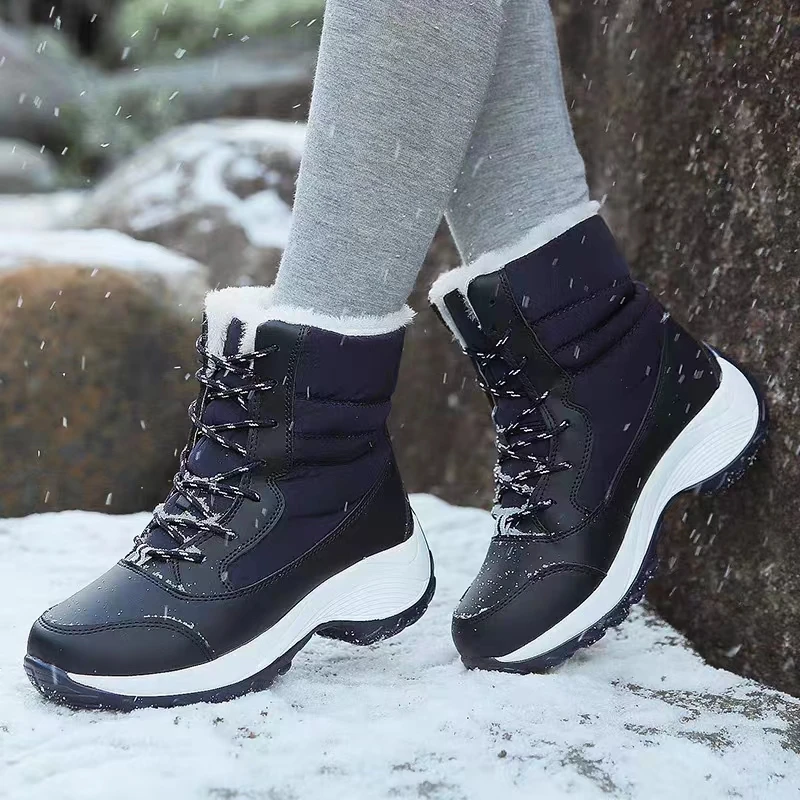 Cricsblue ugg Women Boots Waterproof Heels Boots For Winter Tren Platform Ankle Boots Keep Warm Snow Shoes Plush Outdoor Short