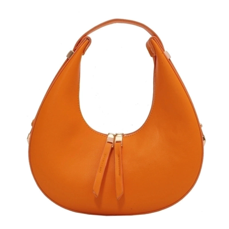 Women's Medium All Seasons Pu Leather Solid Color Streetwear Zipper Handbag