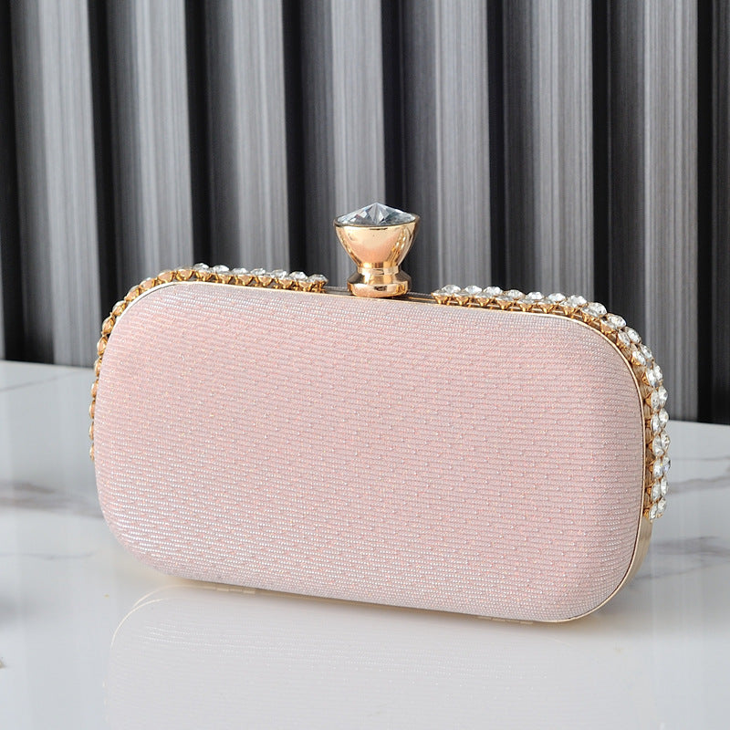 European Style Diamond-Studded Oxford Cloth Evening Clutch