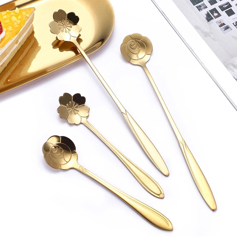 Casual Flower Stainless Steel Spoon
