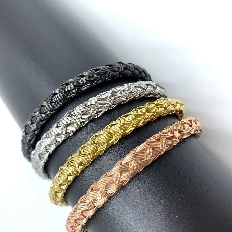 Fashion Waves 304 Stainless Steel 18K Gold Plated Stainless Steel Bracelets In Bulk