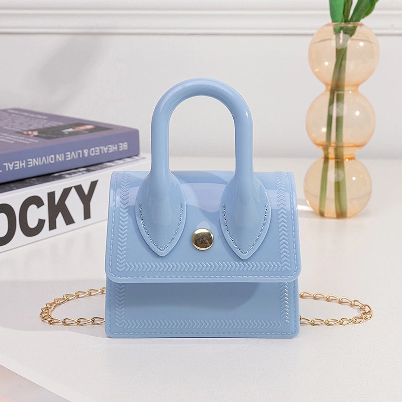Women's All Seasons Pvc Solid Color Streetwear Square Magnetic Buckle Jelly Bag