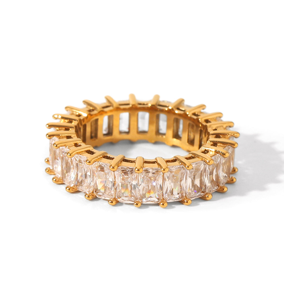 Stainless Steel Ring Inlaid Zircon Ring Female Hand Jewelry Titanium Steel Ring Niche