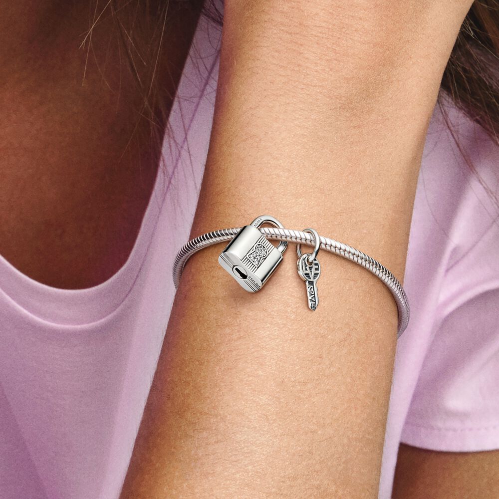 Padlock and Key Dangle Pandora Charm